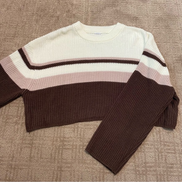 Garage Sweaters - {Garage} Multi Color Knit Cropped Sweater Size Large